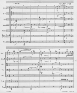 Page 1 from "Five Pieces for orchestra" (1963) by Dennis Kam