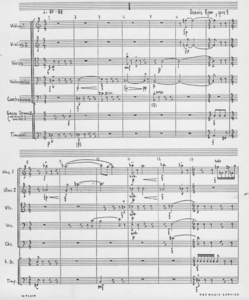 Page 1 from "Five Pieces for orchestra" (1963) by Dennis Kam Page 1 from "Five Pieces for orchestra" (1963) by Dennis Kam